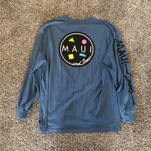 Maui and Sons Dusty Blue Crewneck Tee with Script Logo
